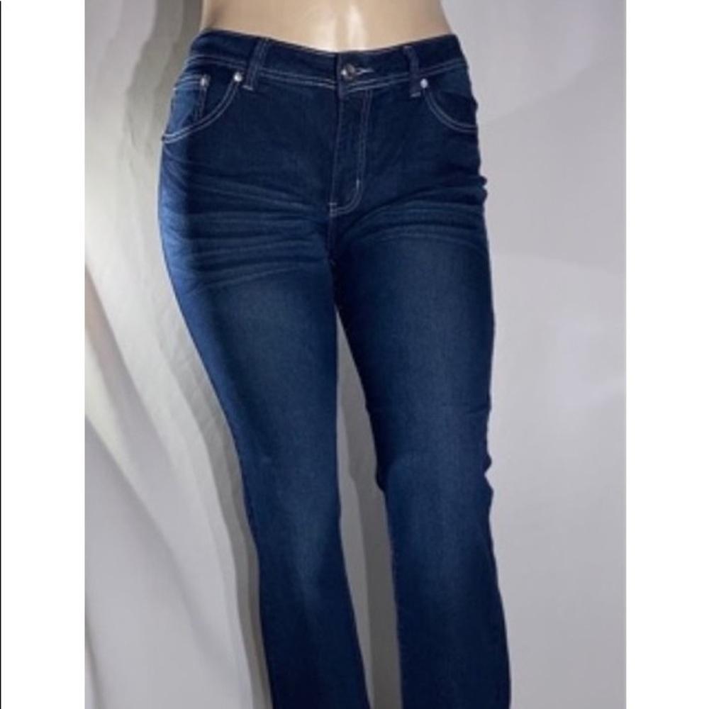 Plus size straight leg denim jeans